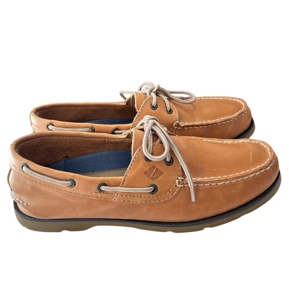 Sperry Top-Sider Mens Leeward 2 Eye Boat Shoe Size 9 Classic Leather Sahara Tan - Picture 7 of 14